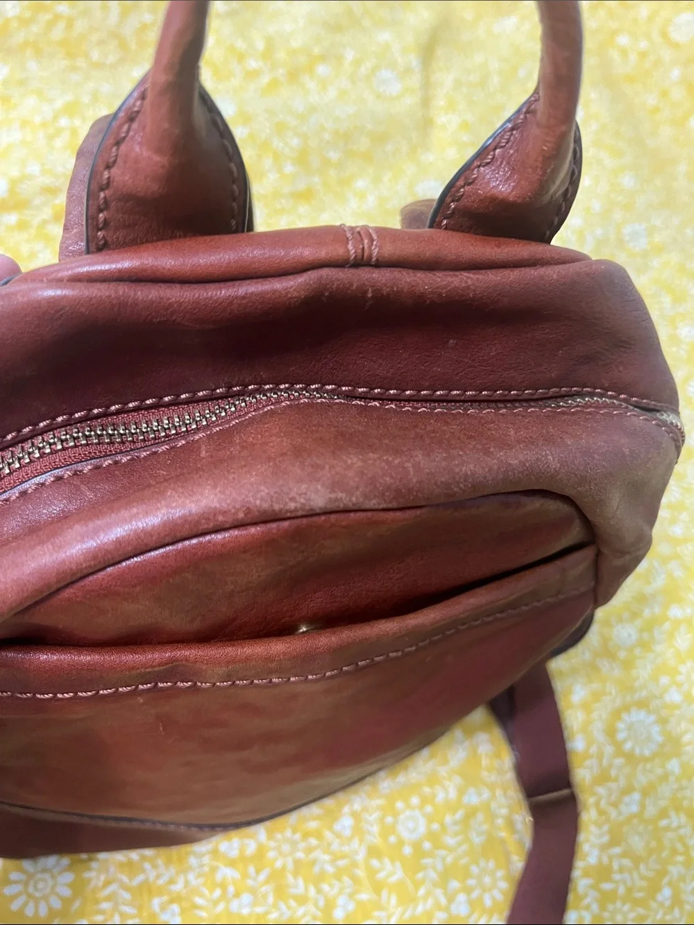 Frye Chestnut Brown Leather Backpack
